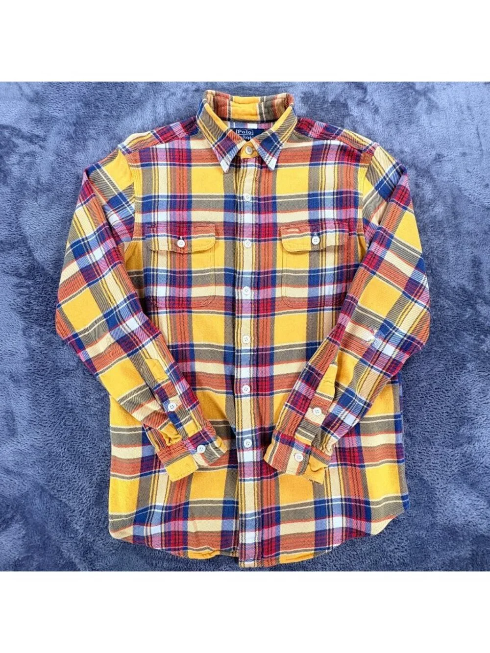 Polo Ralph Lauren Plaid Flannel Shirt Men L Vintage P.R.L. Outfitters Workwear